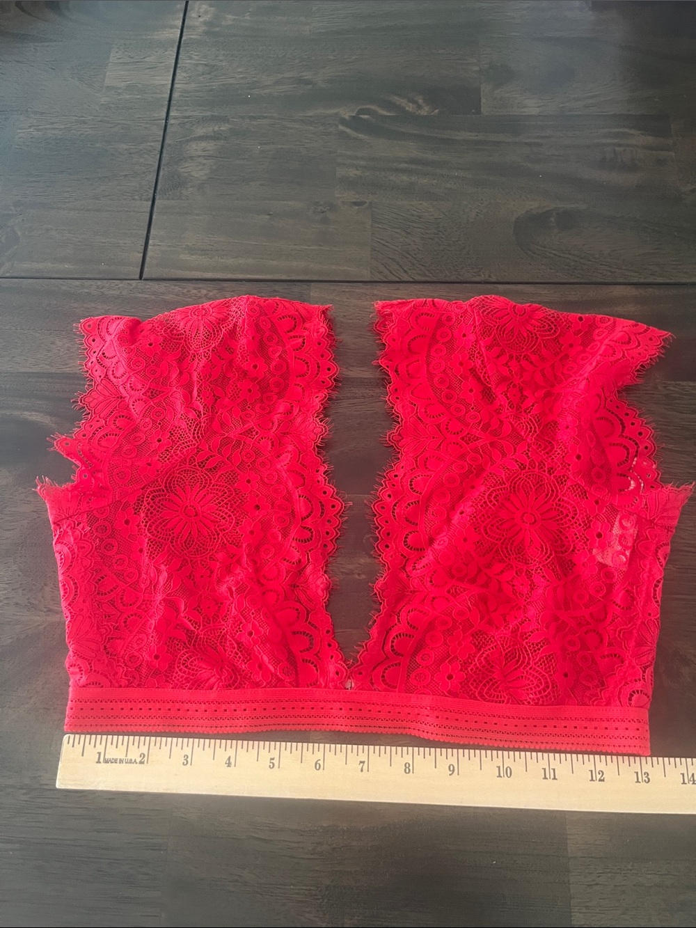 Free People Large Red Lace Plunge Bralette Top free people intimately like new - Picture 4 of 13